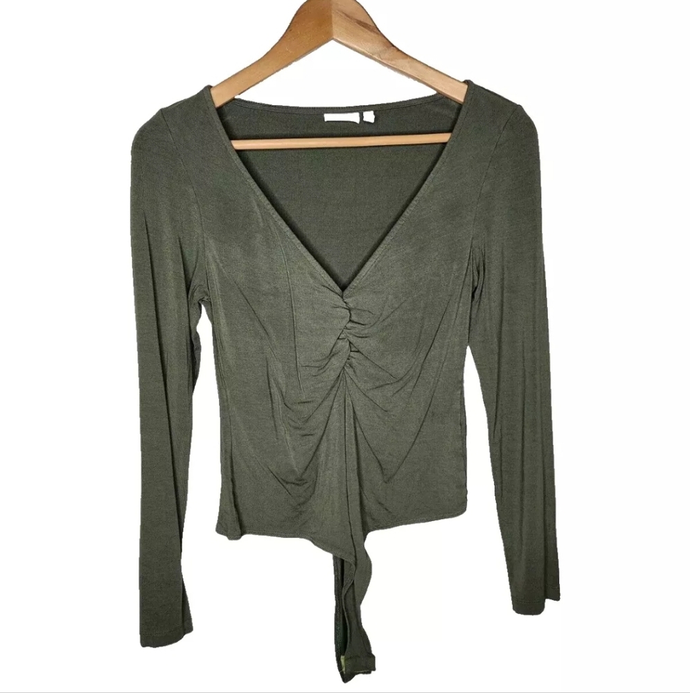 ASOS Ruched V-Neck Bodysuit in Green Size 2 and 8